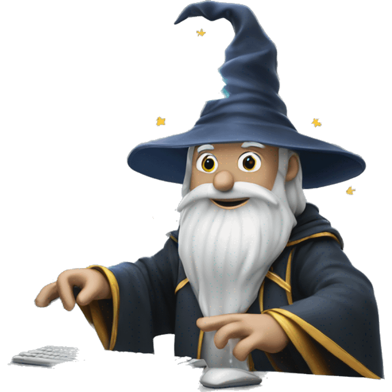 wizard coding computer with magic emoji