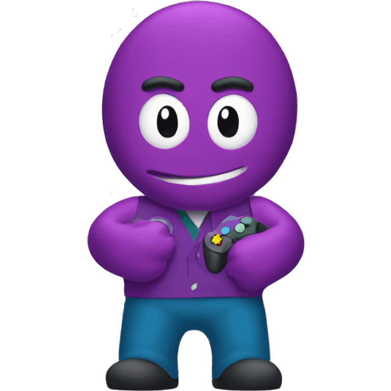 Barney playing video games Logo  emoji