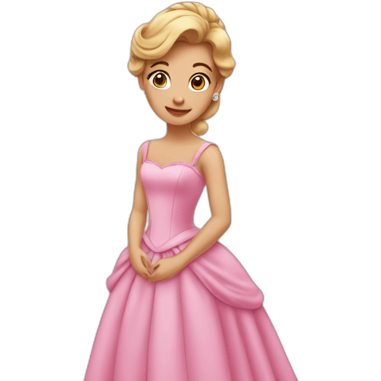 the language of Cinderella in a pink dress emoji