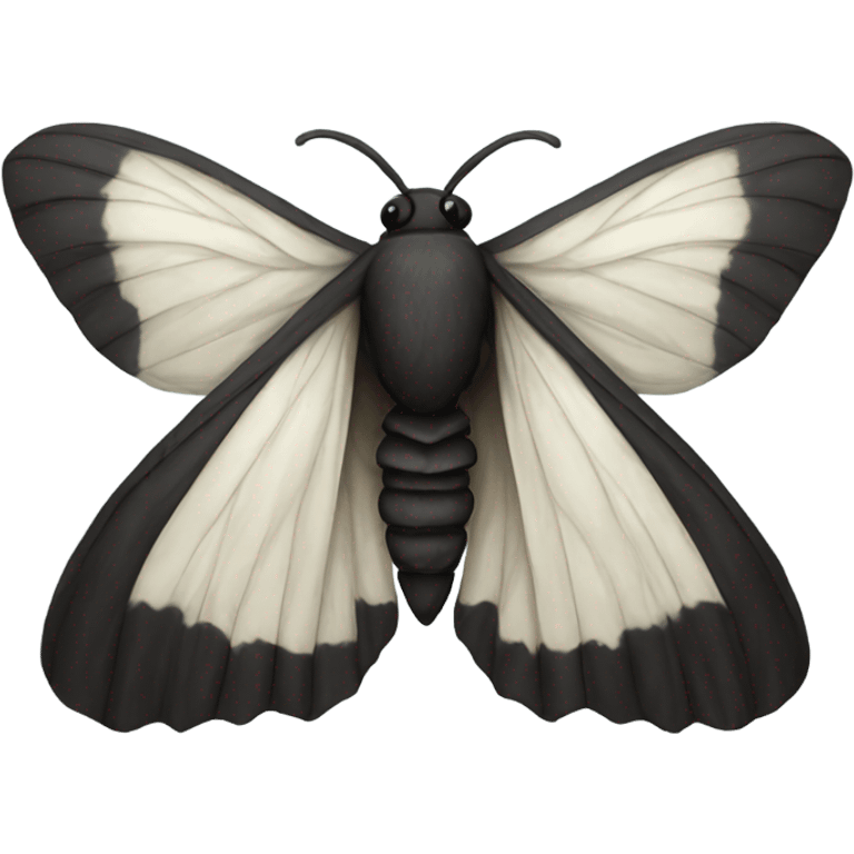 black shaded detailed moth  emoji