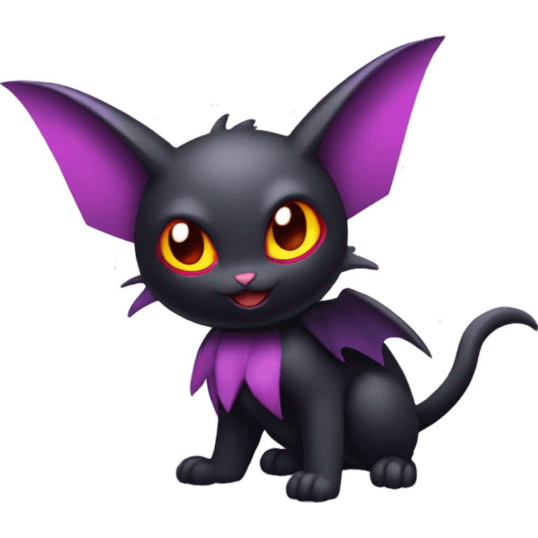 Cool Cute Edgy Dark Black Red Purple Batty Chibi Noibat-Cat-Pokémon-Fakémon-hybrid emoji