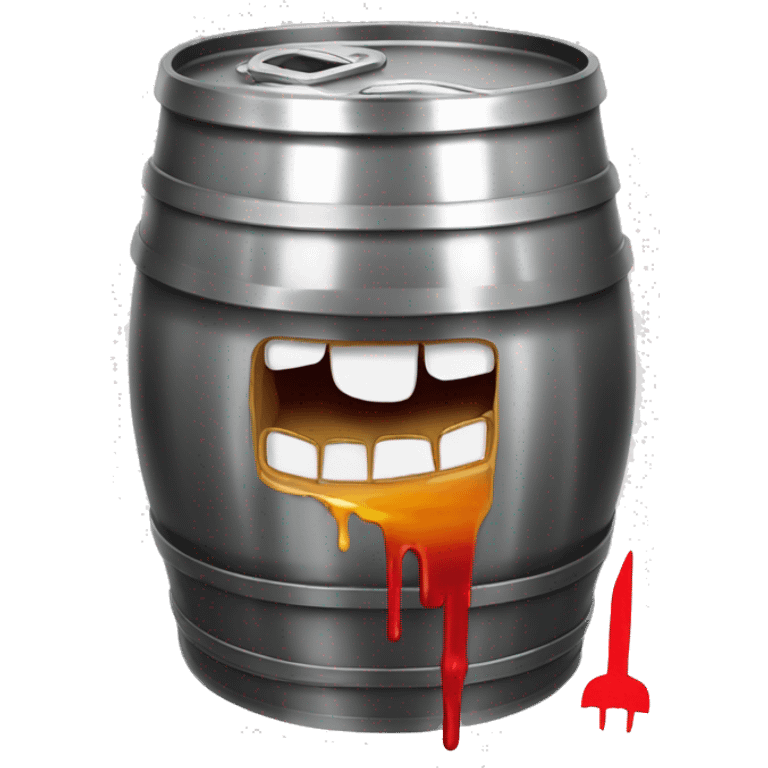 beer keg stabbed by knife beer leaking out emoji