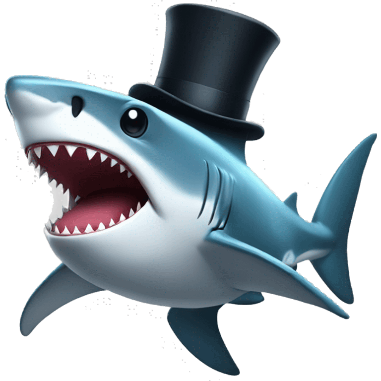 Shark with a top hat emoji