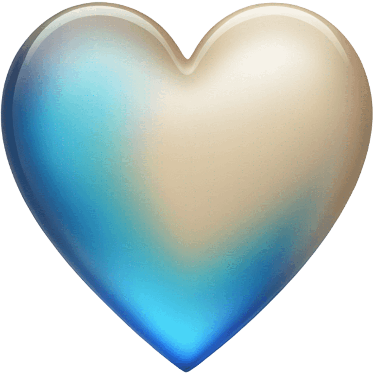 Blue beige glass heart emoji