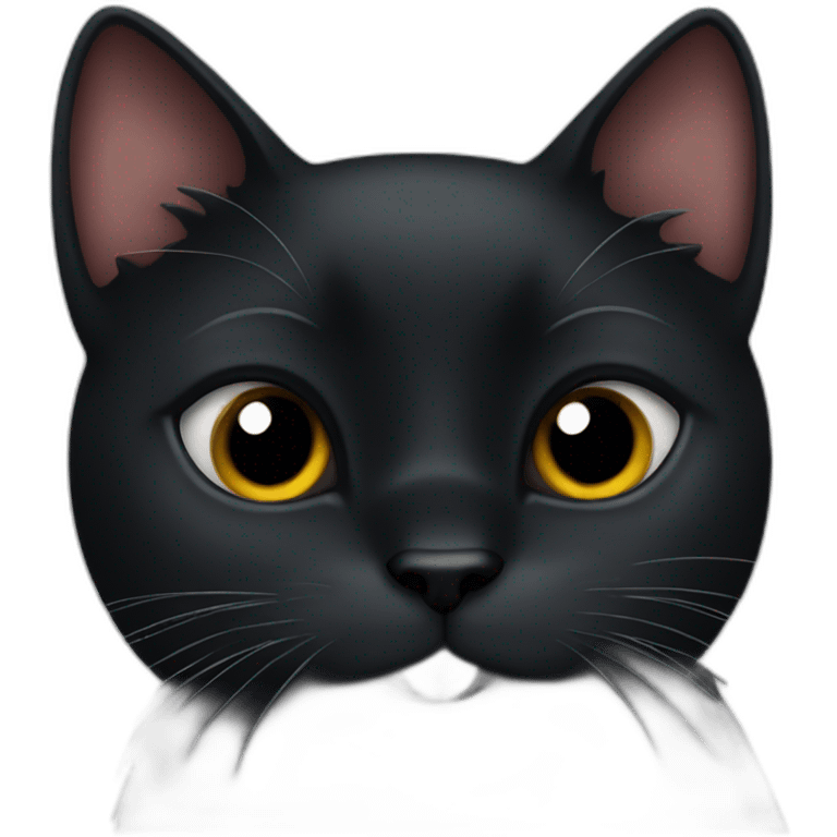 Black cat licking paw emoji