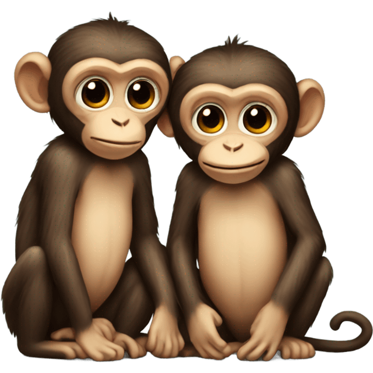 Monkeys in love emoji