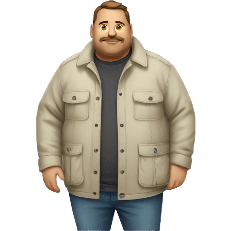 Fat man with Napapijri overshirt  emoji