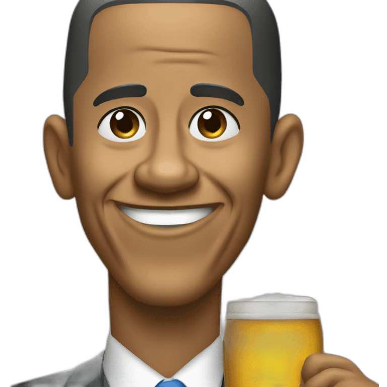 barack obama drinking beer emoji