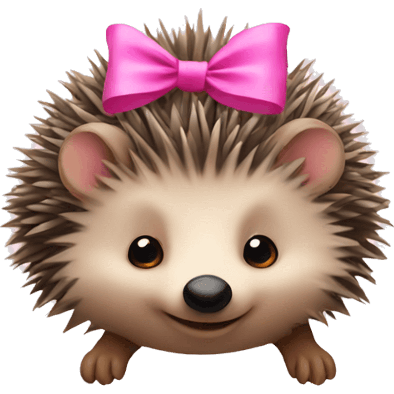 hedgehog with a pink bow emoji