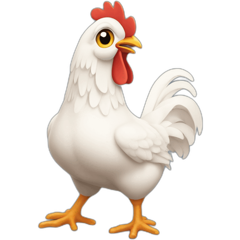 Poulet qui danse animation  emoji