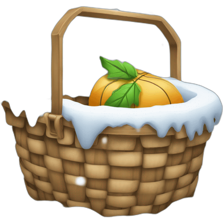 Panier de basket sous la neige emoji