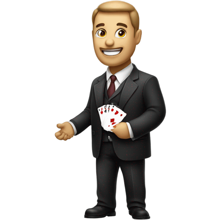 table dealer holding cards emoji