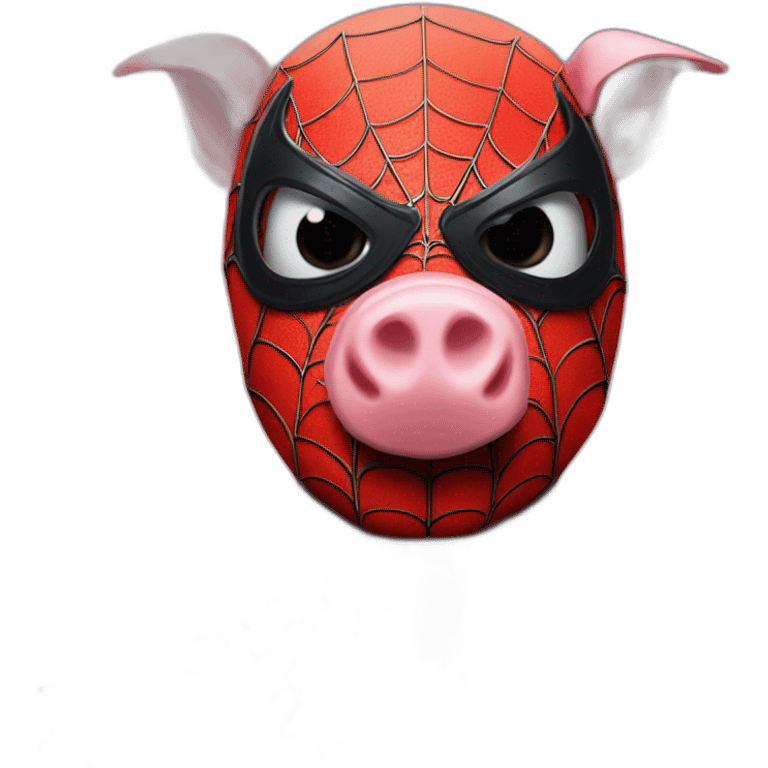 Pig spider man with batman emoji