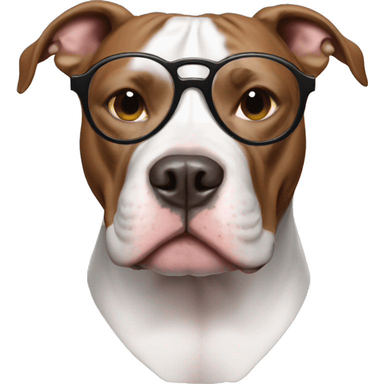 Pitbull wearing glasses  emoji