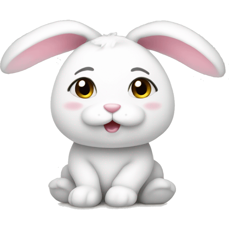 cute white bunny stuffed animal emoji