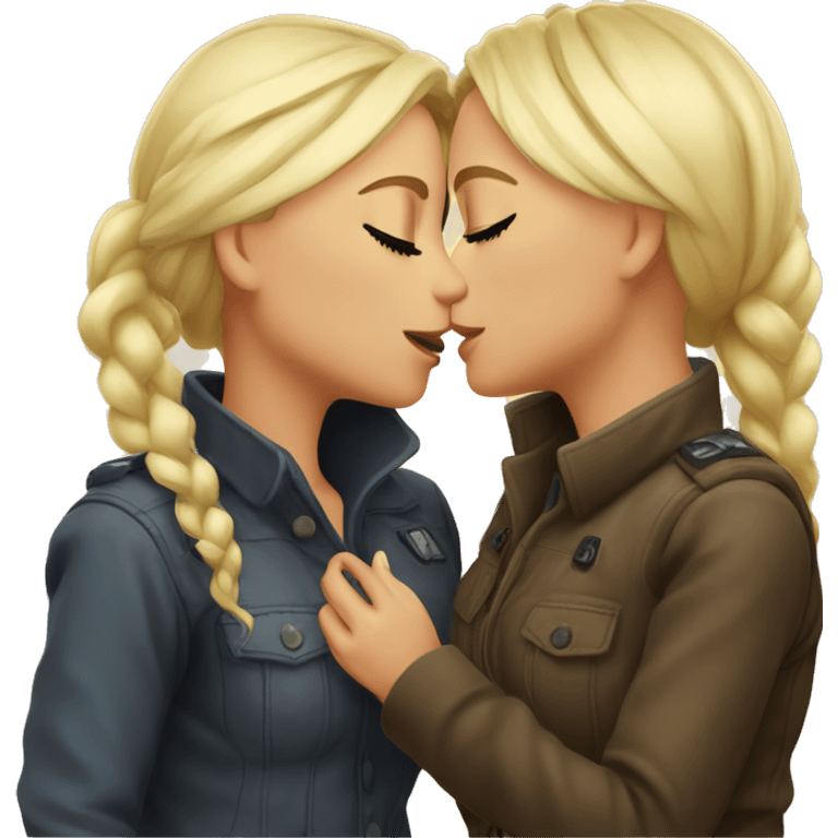 Two blond lesbian girls kissed on the tekhno party  emoji