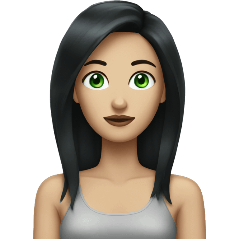 woman with green blue eyes and black hair  emoji