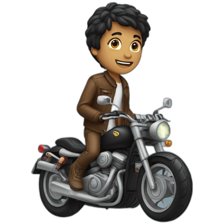 Boy and motorcycle  emoji