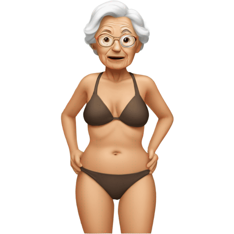 old lady with a bikini emoji