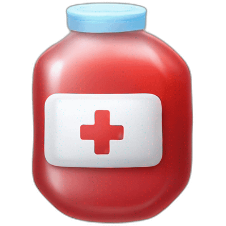 medical soft bag with red liquid emoji