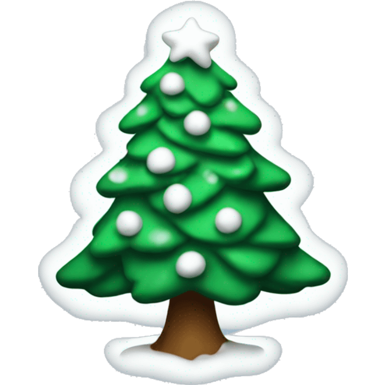 Christmas tree with a little snow on it emoji