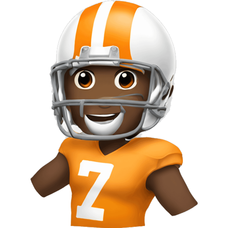 Tennessee volunteer football player with jersey and helmet emoji