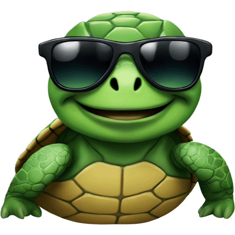 Turtle wearing sunglasses emoji