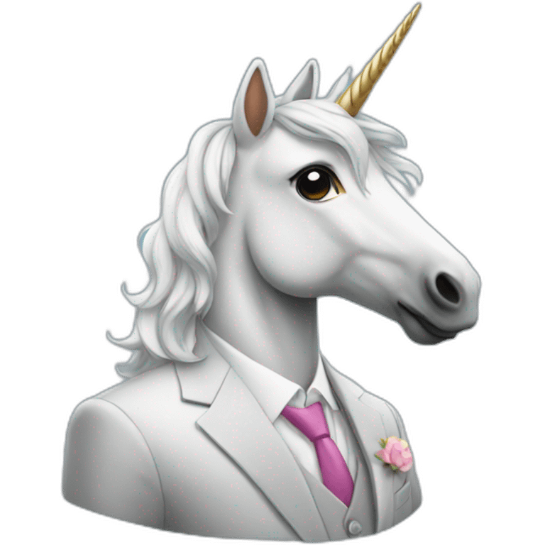 Unicorn in suit emoji