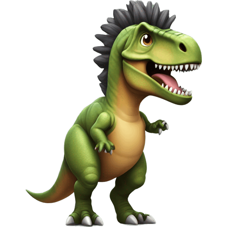 T-Rex with a Mohawk emoji