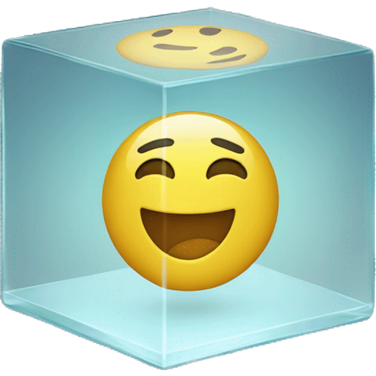 Button in a glass cube emoji