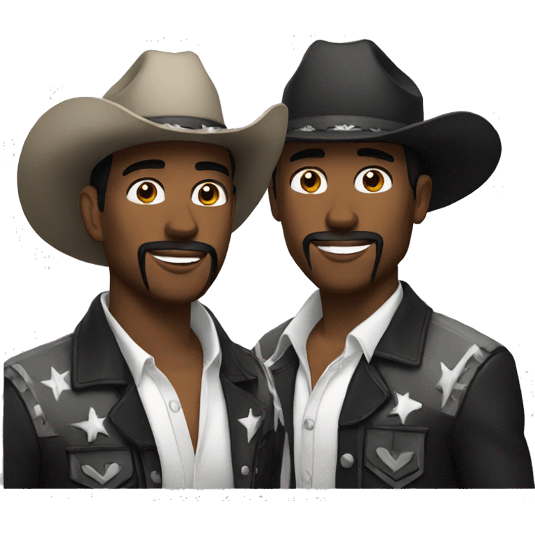 Black and white gay-cowboys emoji