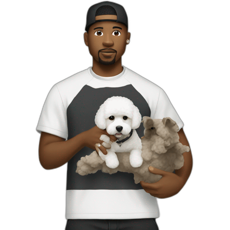 rappers men with bichon emoji