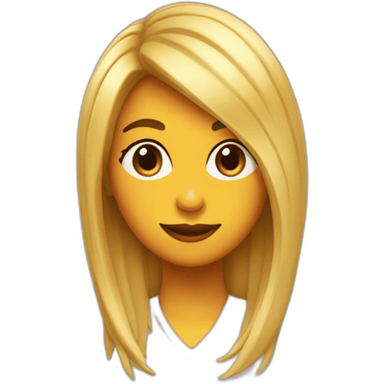 Chica de pelo larg emoji