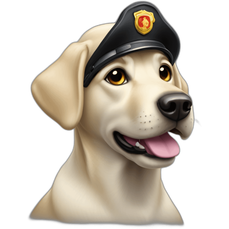 Un labrador noir pompier emoji