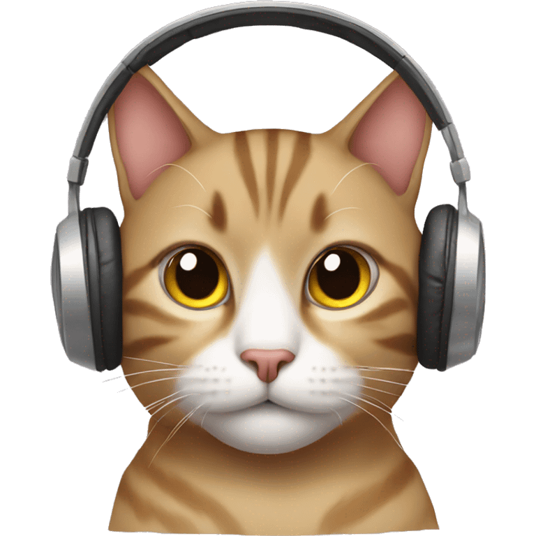 Cat wearing headphones  emoji