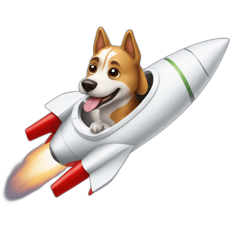 dog on Rocket ship emoji