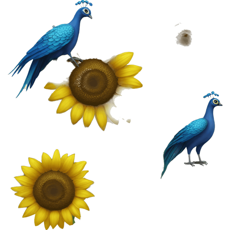 Sunflowers and peacocks emoji