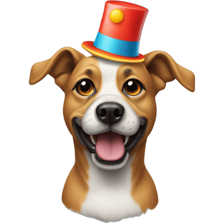 Dog wearing clown hat  emoji