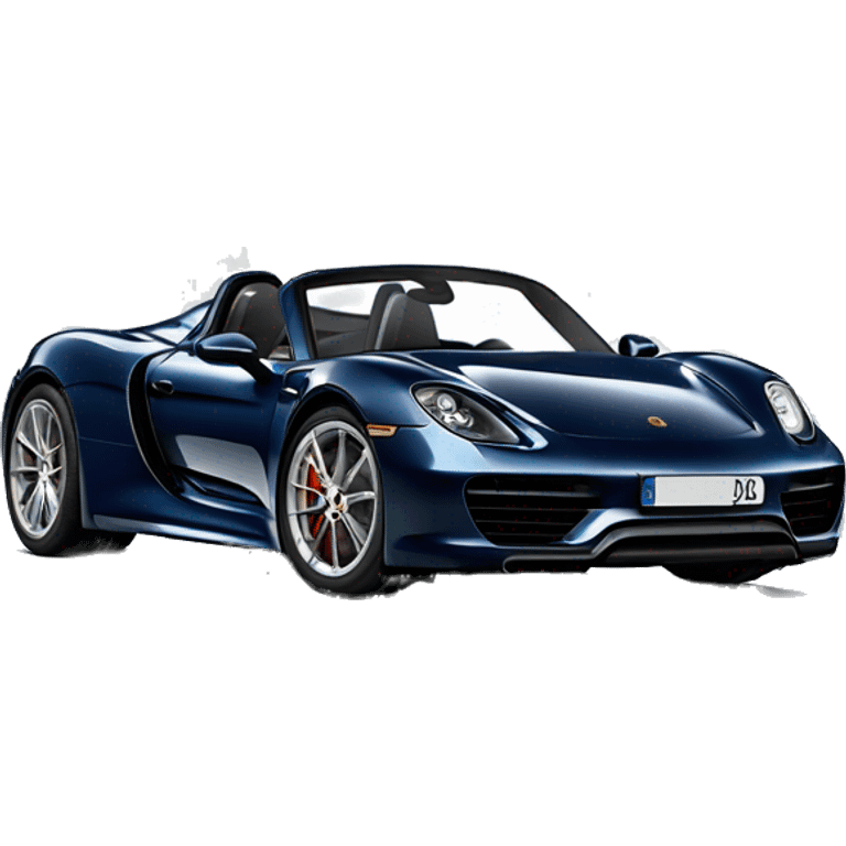 porsche 918 boxster dark blue with white background emoji