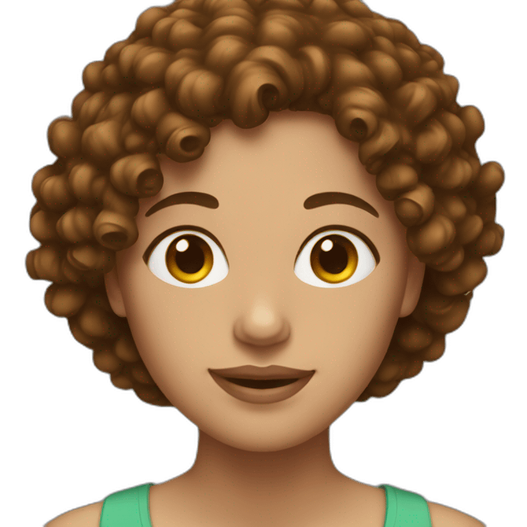 a woman with brown curly hair  emoji