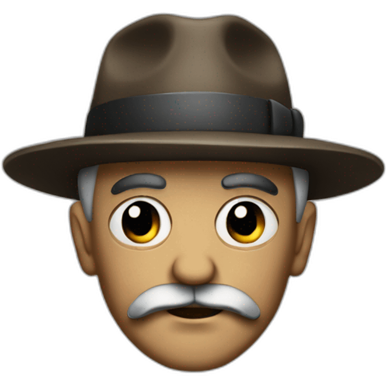 Old gangster with hat, mustache and guns emoji