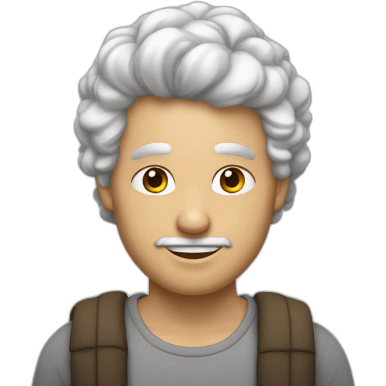 Un homme de 12 avec des cheveux bouclés la peau blanche et une tenue overzisa emoji