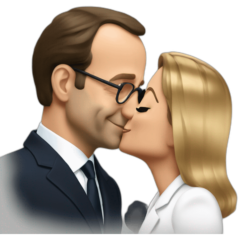 Hollande kiss Macron emoji