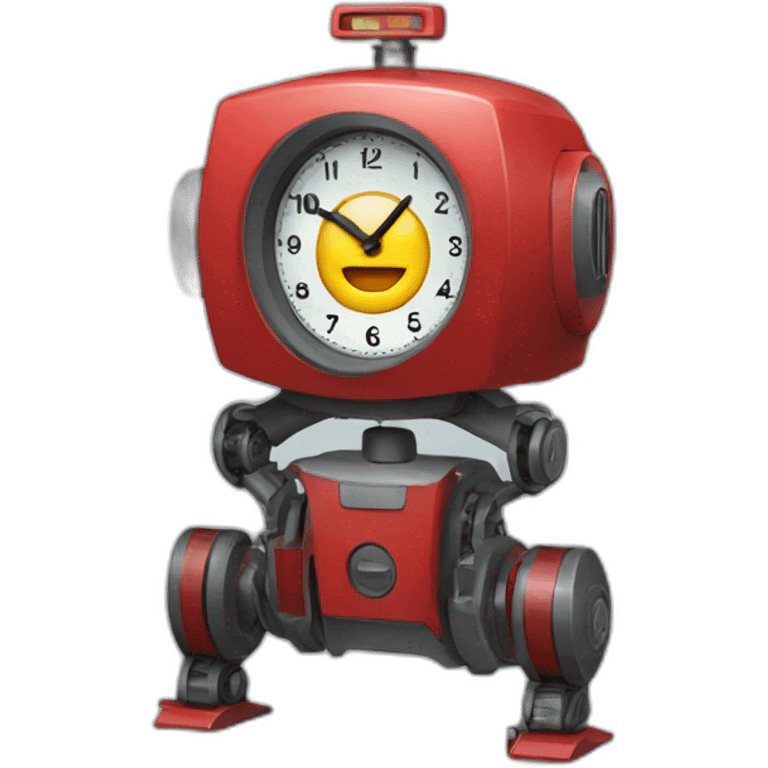 Warning Robot Red Clock emoji