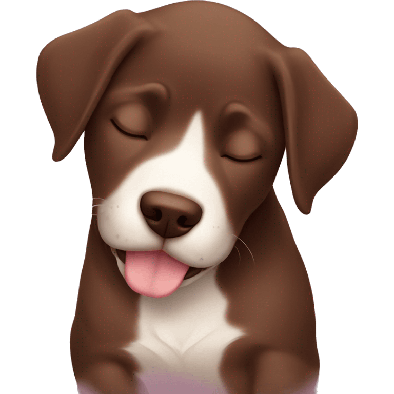 cute sleeping puppie chocolate labrador emoji