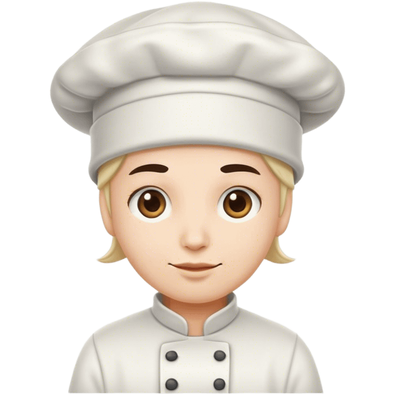 line cook white man big Toque Hat emoji