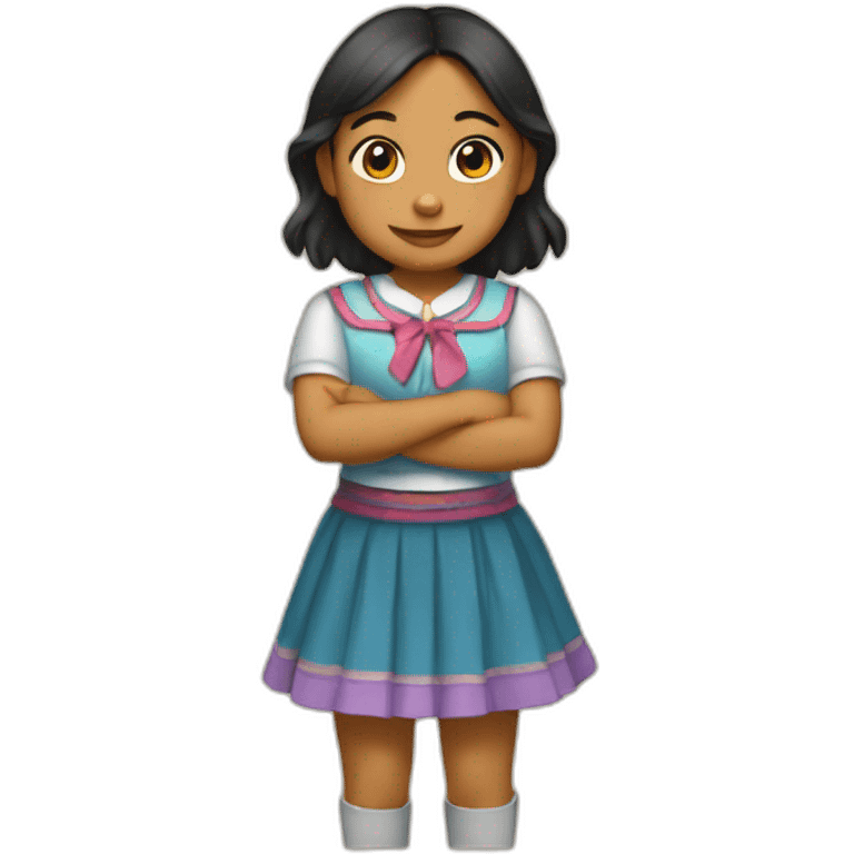 Niña tejiendo emoji