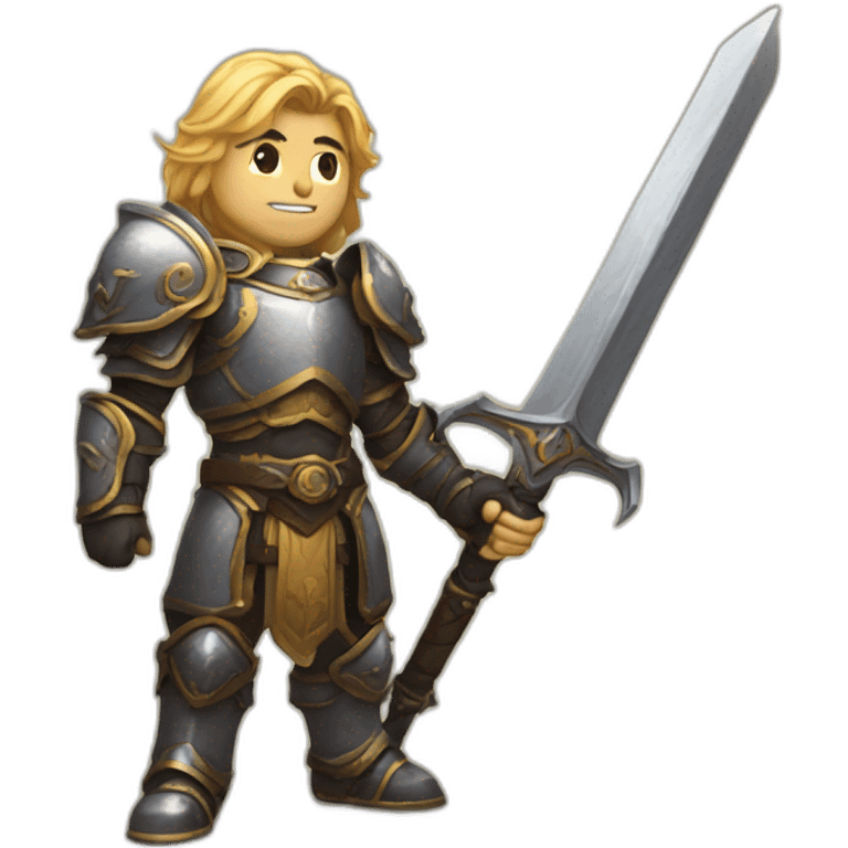 A paladin from wow holding his sword emoji