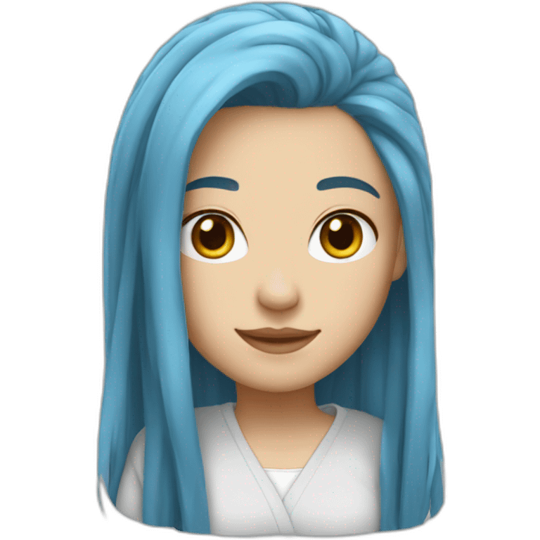 Blue hair jacket white girl emoji