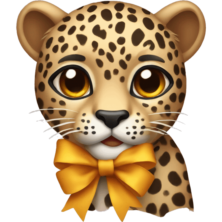 Leopard with a bow  emoji